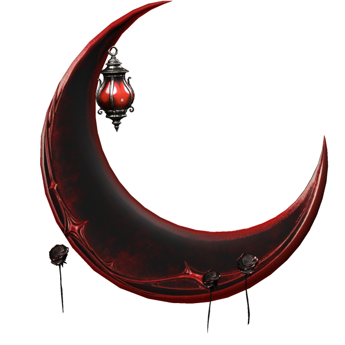 Goth Crimson Moon w/ Rose Lanterns