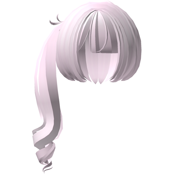 curly jirai kei ponytail in pastel pink