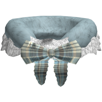 Cute Blue Neapolitan Plaid Bow Shawl Winter Scarf