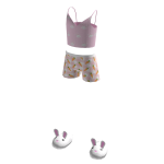 Cute pajamas bunny pink and orange