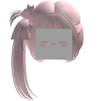 kawaii cute paper face side ponytail (pink)