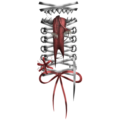 White Red Creepycore Face Monster Stitches