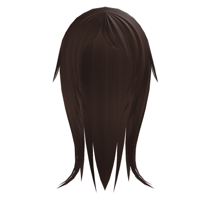 cute long anime straight wispy hair w tufts brown
