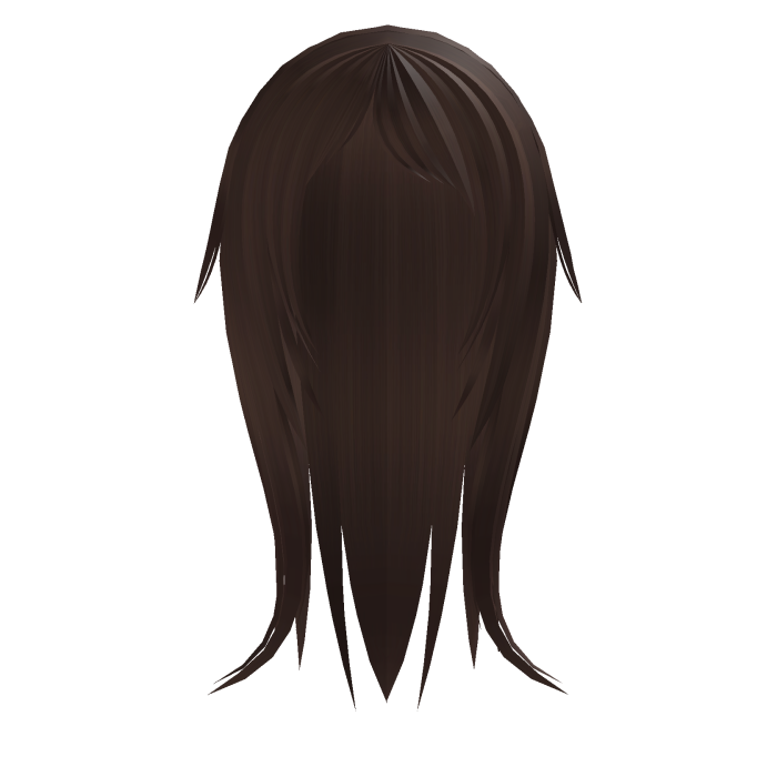 cute long anime straight wispy hair w tufts brown