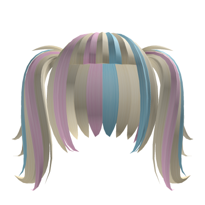 Cute doll fluffy short pigtails in pastel blonde Roblox item
