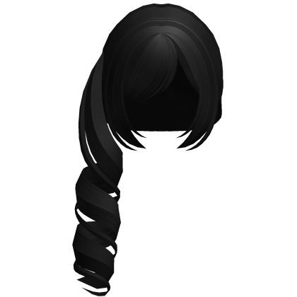 🤍 kawaii curly side ponytail black