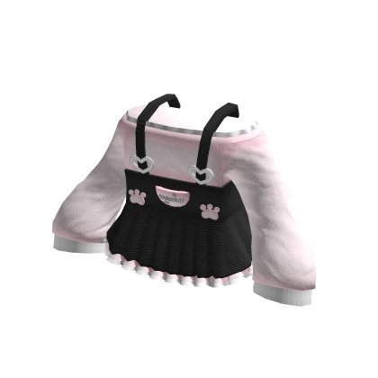 ♡ : soft cat overalls sweater┊pink | Roblox Item - Rolimon's