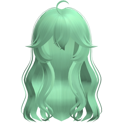 green long wavy wispy cute shoujo hair