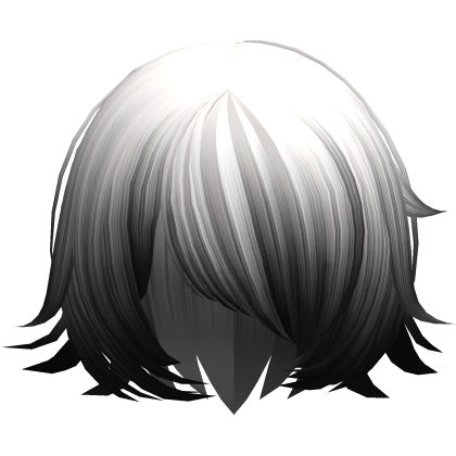 White Black Spiky Anime Style Shy Short Bob Hair