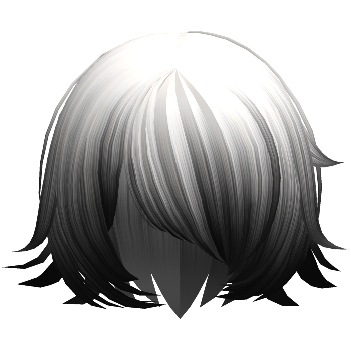 White Black Spiky Anime Style Shy Short Bob Hair