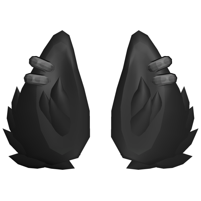Black Furry Wolf Ears W Piercings