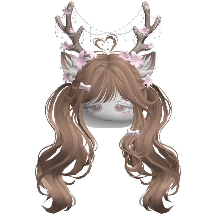 Ethereal Christmas Fairy Fawn Pigtails w/ Antlers