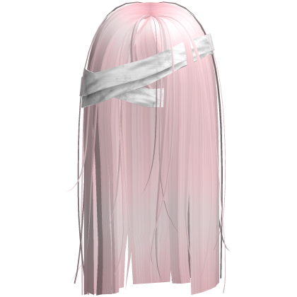 Horror Pink Hair w White Face Bandages Roblox item