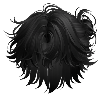 Black Emo Messy Wolfcut w/ Side Bun Roblox item
