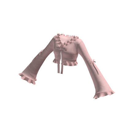 Pink Ruffle Sleeves Crop Top