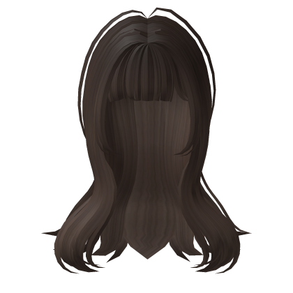 Cute Long Layered Hime Bangs Hair - Dark Brown thumbnail