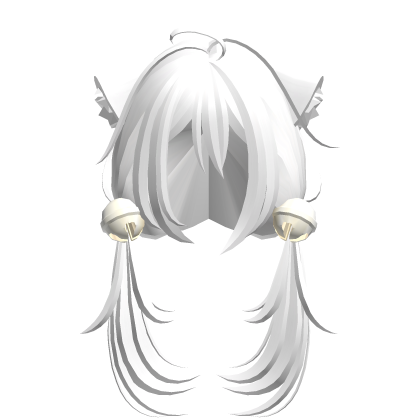 cute moe anime girl cat hair w bells white