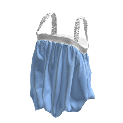 💜 Ruffled Strap Bubble Cami Top_Light Blue