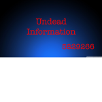 Undead Information (Ro Ghoul)