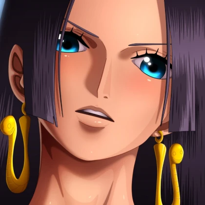 Blue-eyed anime portrait