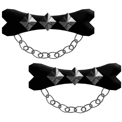 Vkei Alt Emo Moe Scene Chained Studded Black Bone