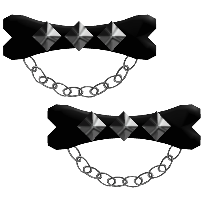 Vkei Alt Emo Moe Scene Chained Studded Black Bone