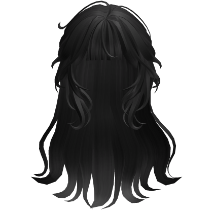 Long Curled Fringe Hair - Black