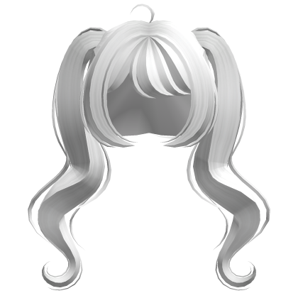 ୨୧ White Cute High Wavy Pigtails Roblox item