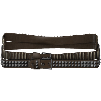 brown leather bullet / studded belt