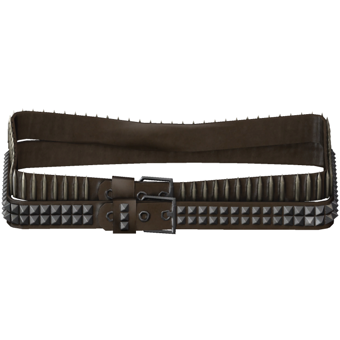brown leather bullet / studded belt