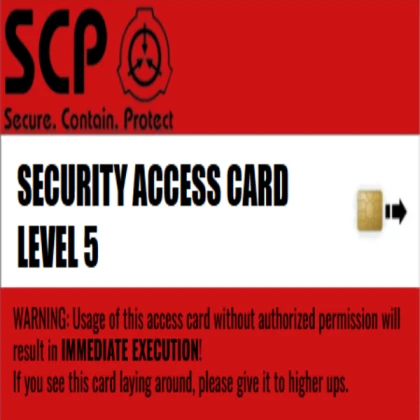 SCP Level 5 Key Card
