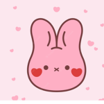 Cute fluffy pink bunny