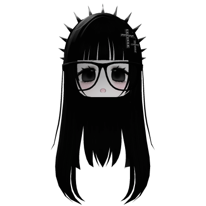 Emo Moe Head with Glasses and Spikes