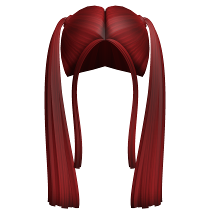 -',ৎ High Long Blunt Pigtails in Red