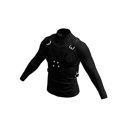 Black Knit Strapped Harness Sweater