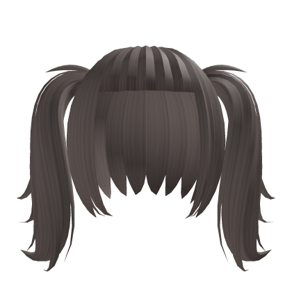 Cute doll fluffy short pigtails in ash brown Roblox item