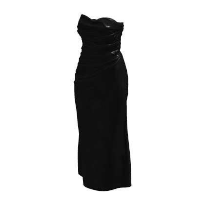 Black Long Silk Slim Satin Gown Dress