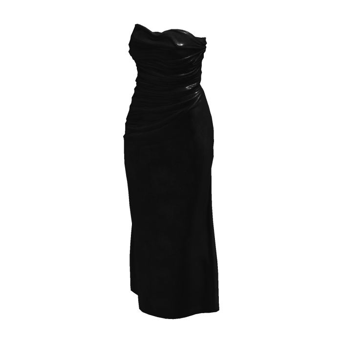 Black Long Silk Slim Satin Gown Dress