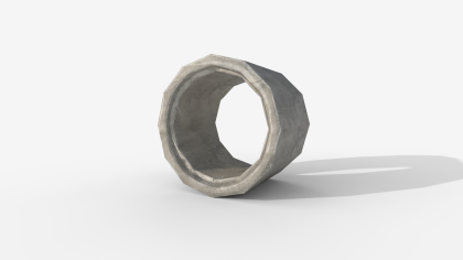 Stylized Concrete Pipe - Low Poly Game Ready Asset preview 4