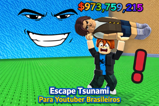 🌊 Escape do Tsunami for Youtubers Brasileiros 🎥 screenshot 1