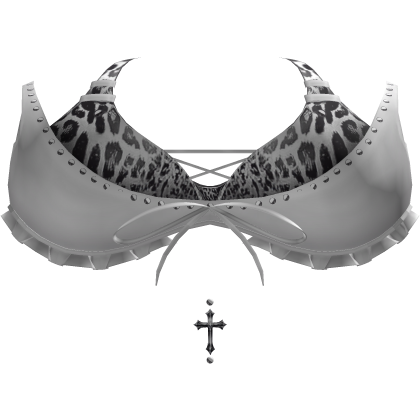 alt studded white leopard top w piercings