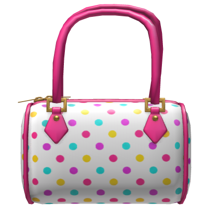M$| White and Pink Confetti Polkadot Bag (Right)