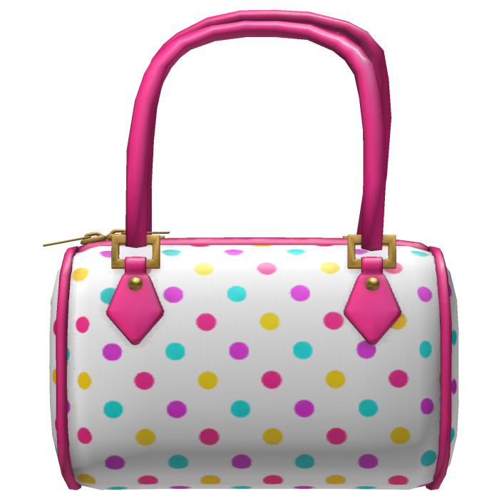 M$| White and Pink Confetti Polkadot Bag (Right)