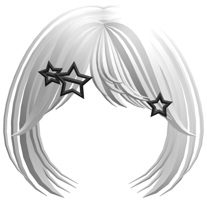 white layered bangs with star hairpin Roblox item