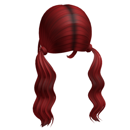 -',ৎ Low Wavy Preppy Pigtails in Red