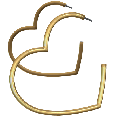 Big Gold Heart Hoop Earrings 