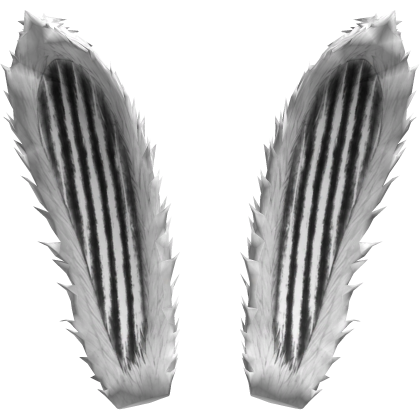 Cute Vkei White Bunny Ears W Black N White Lines   Roblox item