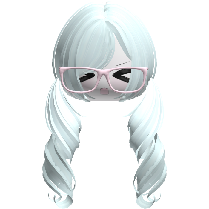 Cute Kawaii Cyan Curly Pigtails /w Glasses