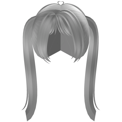 ♡ white pigtails straight tall cute