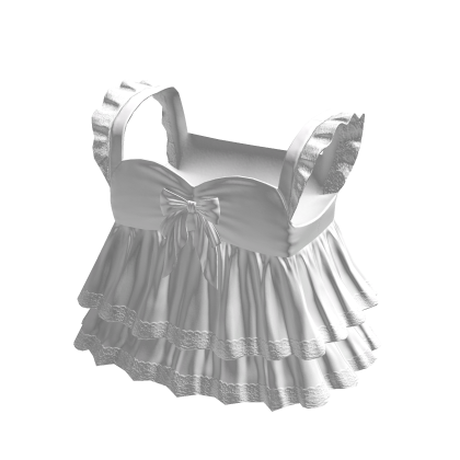 3.0 White Cute Ruffled Doll Dress Angel Babydoll